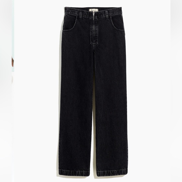 NWT Madewell The Perfect Vintage Wide-Leg Jean in Black Worn Wash - Picture 5 of 8
